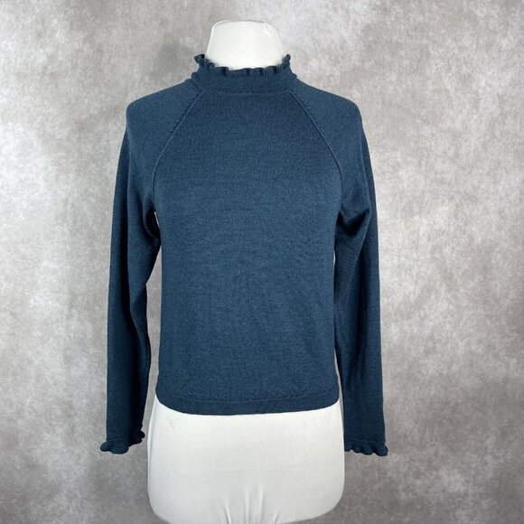 Free People Dark Turquoise Needle & Thread Merino Pullover Sweater Women's Sz XS - Picture 1 of 7